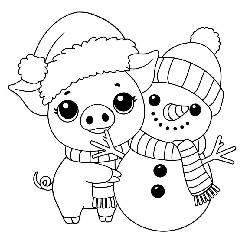 tranh tô màu noel dễ thương