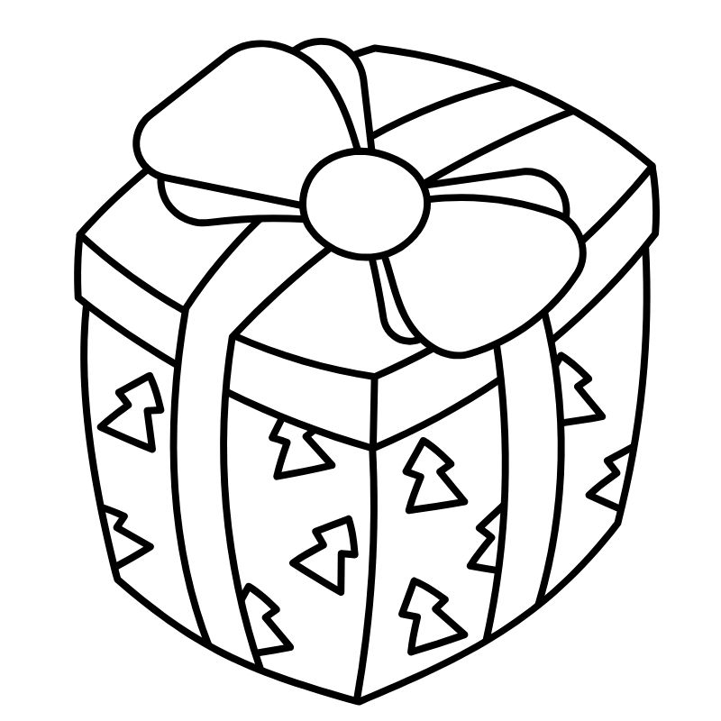 tranh tô màu noel hộp quà