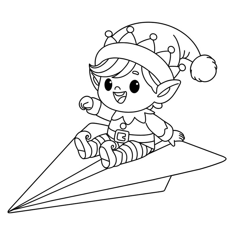 tranh tô màu noel máy bay