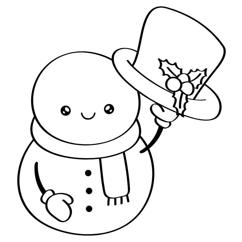 tranh tô màu noel người tuyết