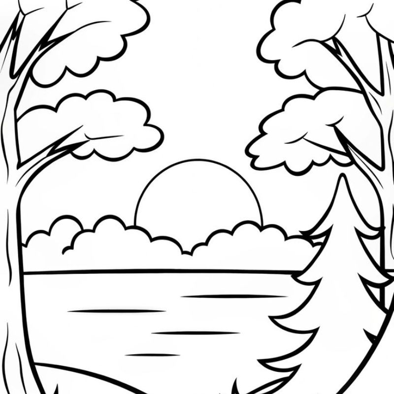 tranh tô màu phong cảnh