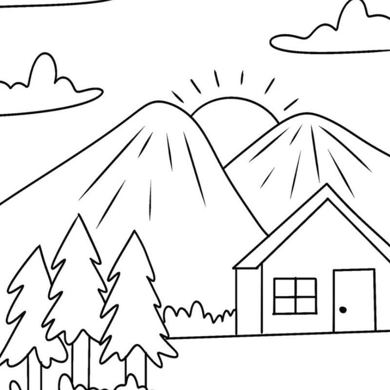 tranh tô màu phong cảnh cho bé 4 tuổi