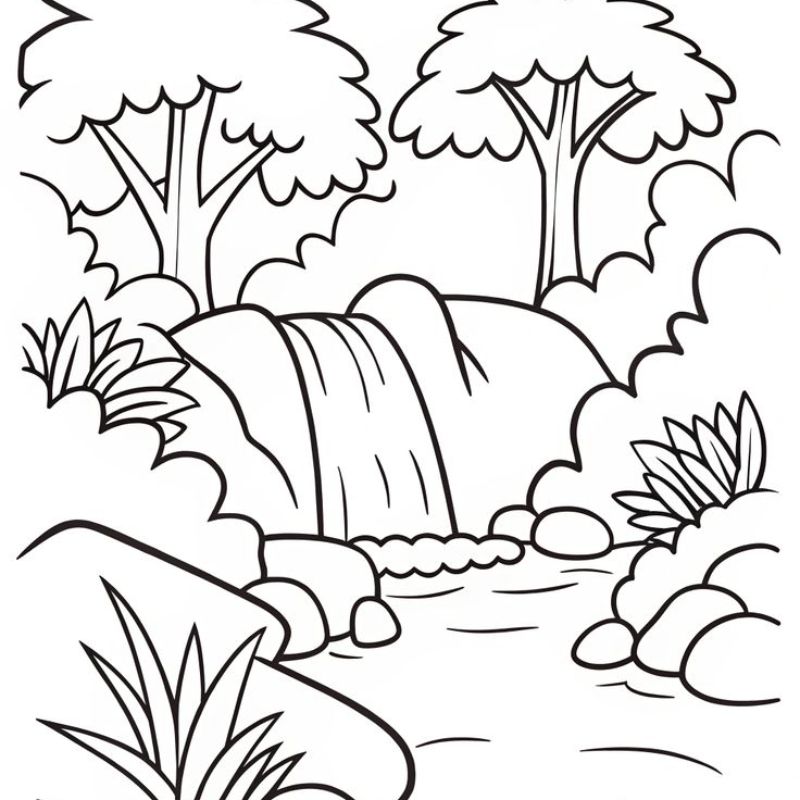 tranh tô màu phong cảnh cho bé 5 tuổi