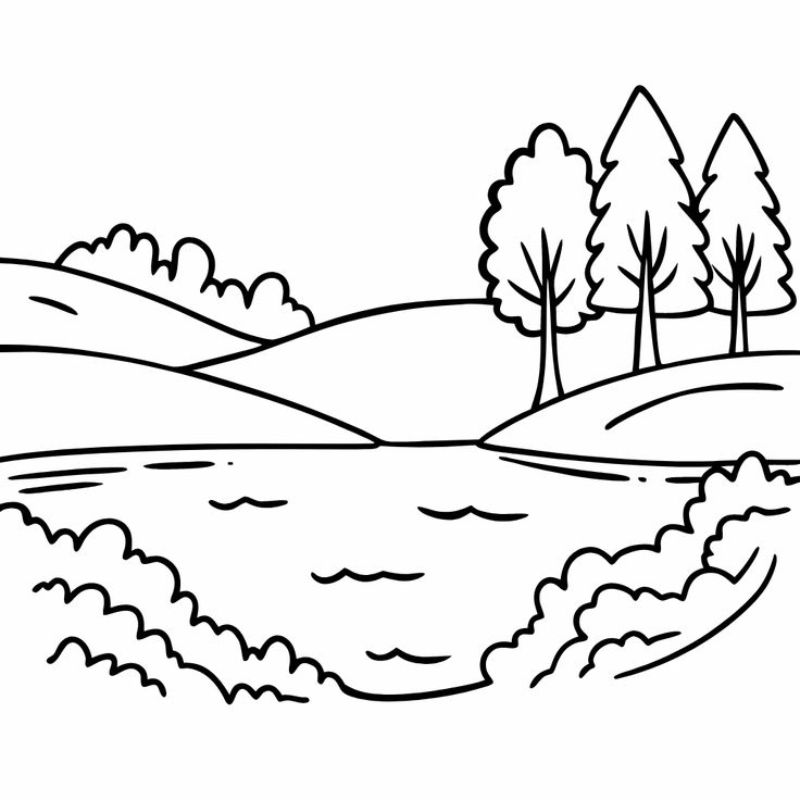 tranh tô màu phong cảnh cho trẻ 3-4 tuôỉ