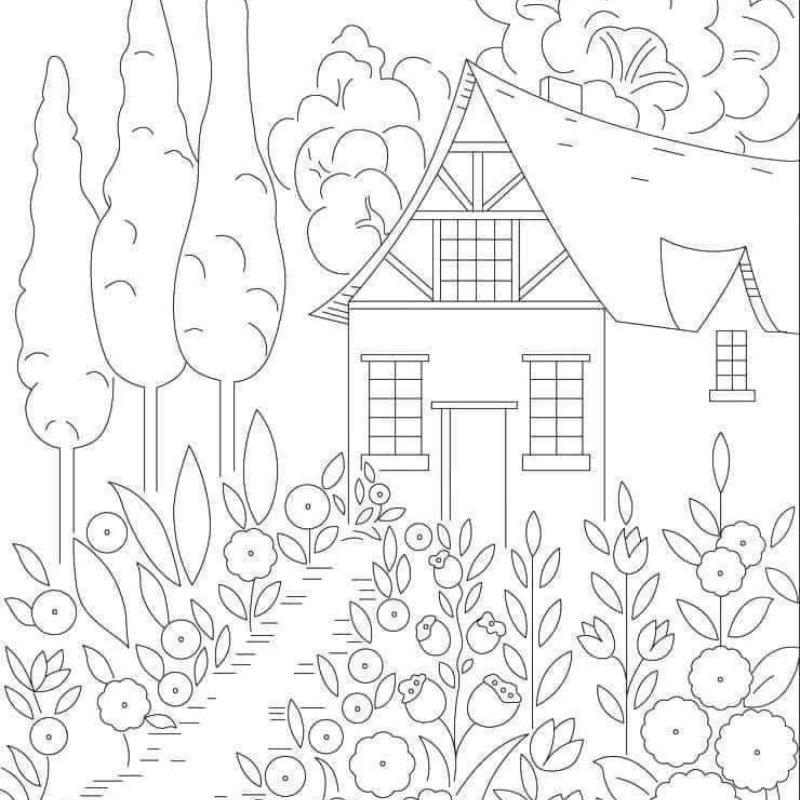 tranh tô màu phong cảnh cho trẻ mầm non