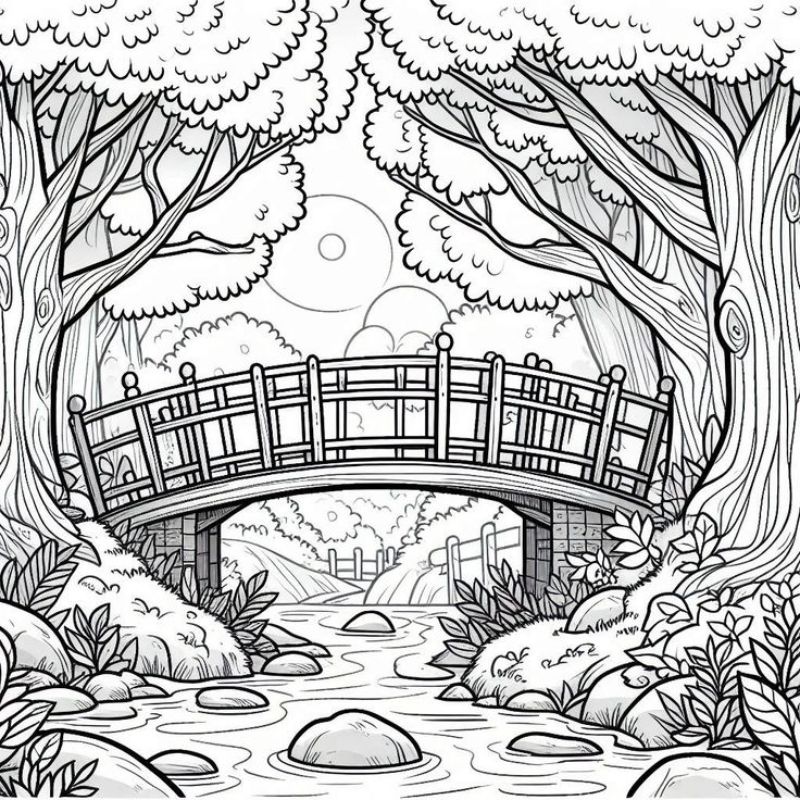 tranh tô màu phong cảnh đáng yêu