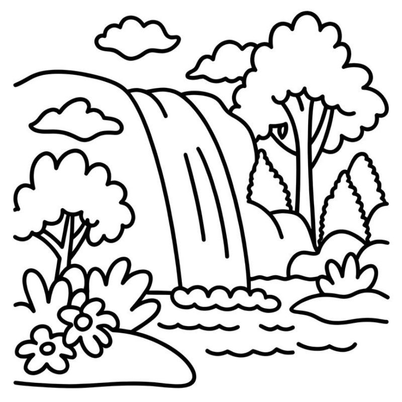 tranh tô màu phong cảnh tác nước