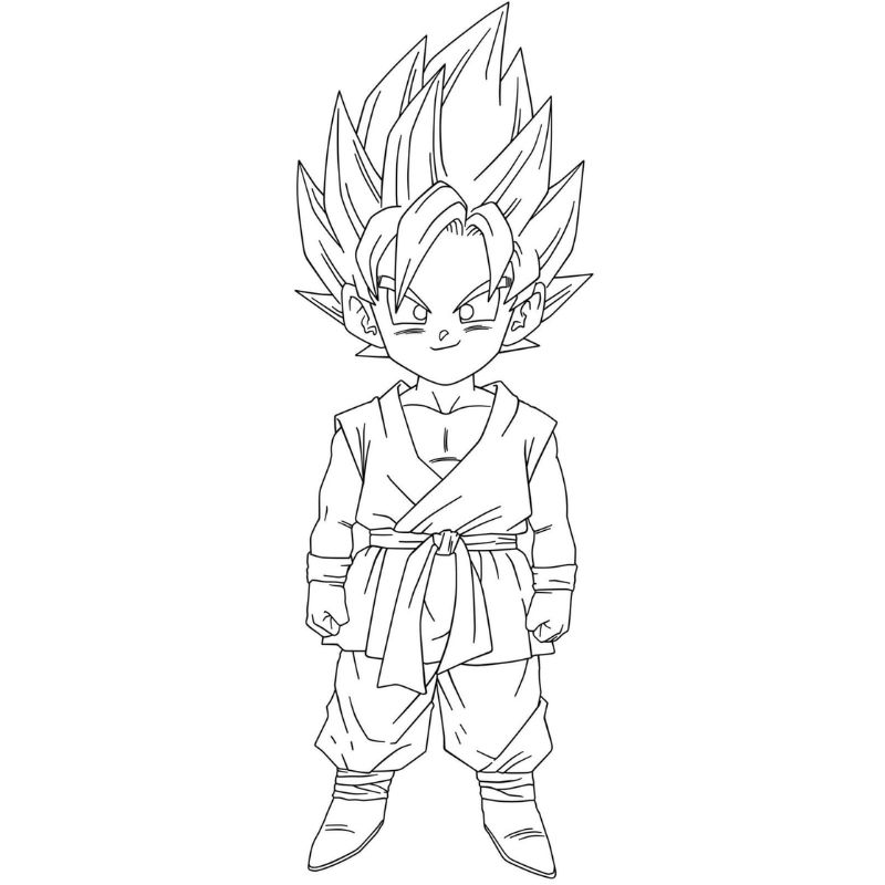 tranh tô màu songoku cho bé 4-5 tuổi