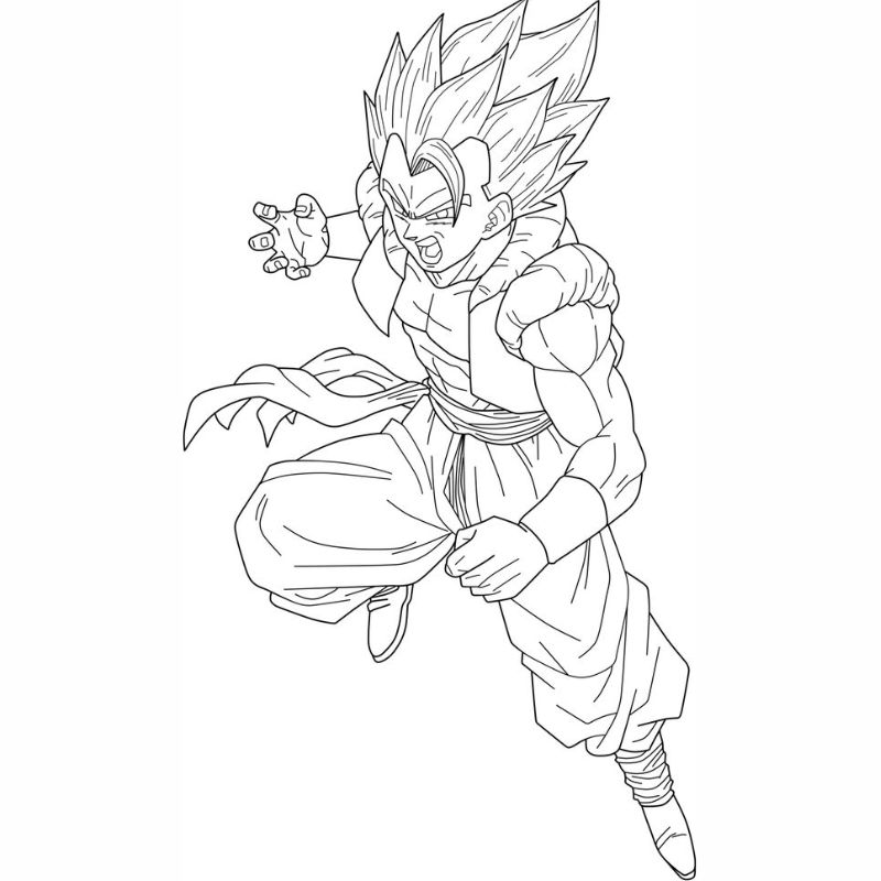 tranh tô màu songoku cho bé 4 tuổi