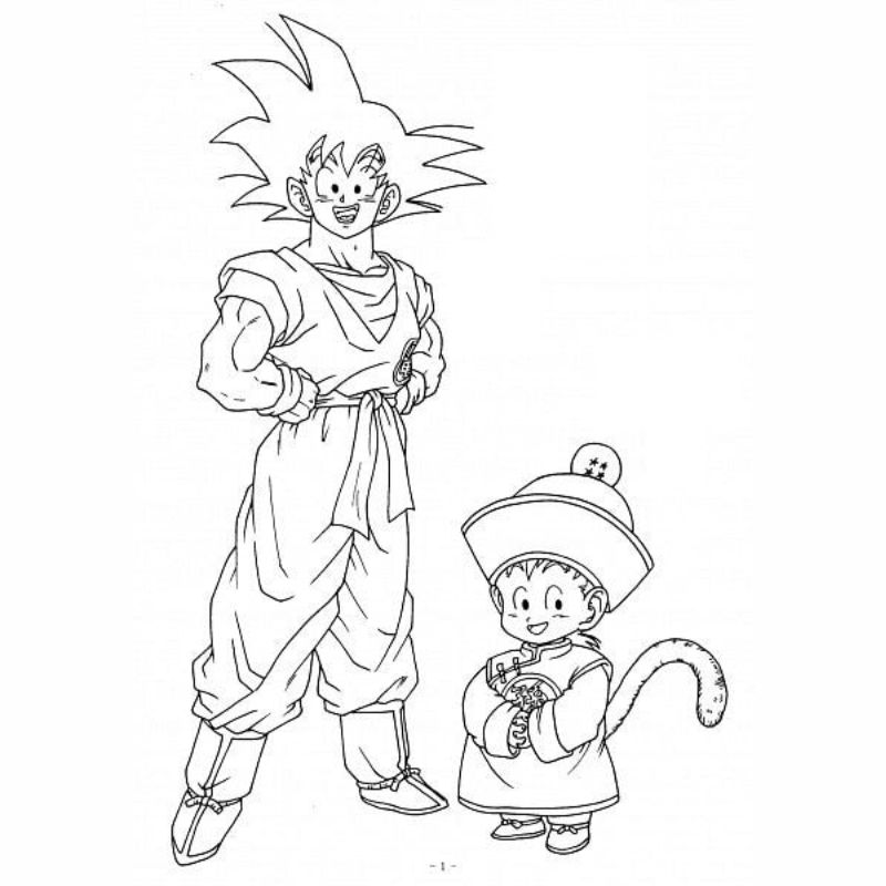 tranh tô màu songoku cho bé 5 tuổi