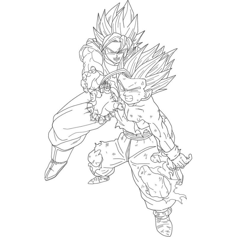 tranh tô màu songoku cho bé mẫu giáo