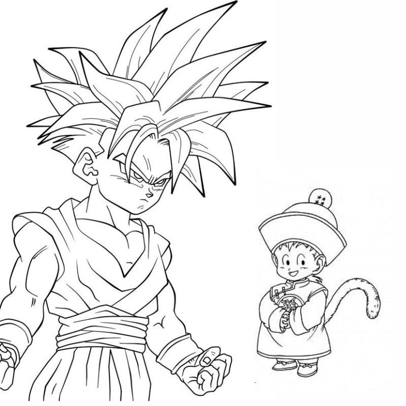 tranh tô màu songoku cho bé