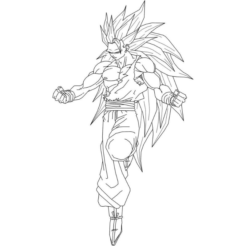 tranh tô màu songoku cho trẻ mầm non