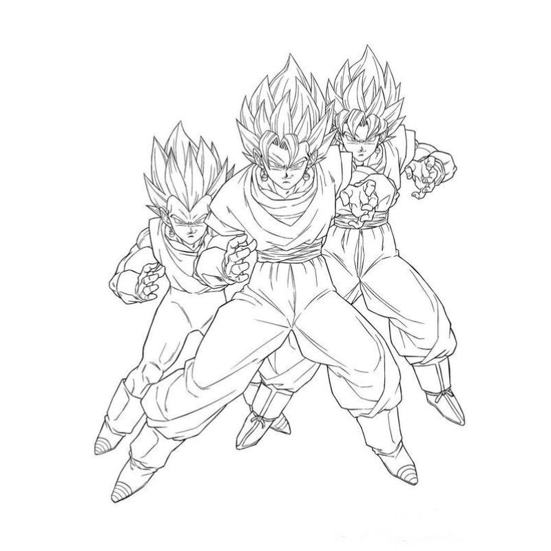 tranh tô màu songoku cute