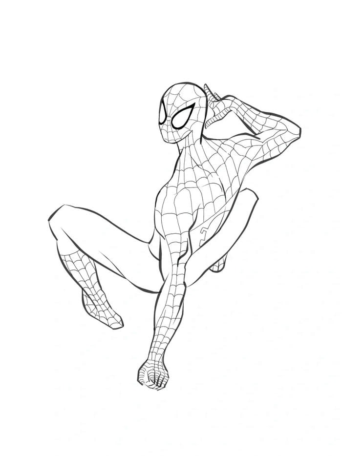 tranh tô màu spider man chất 4k