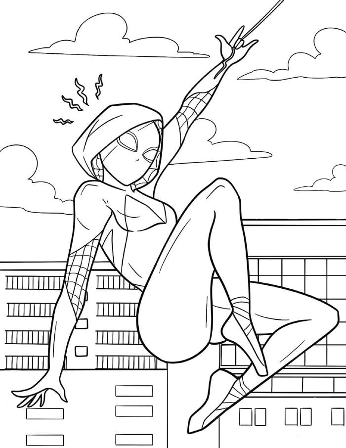 tranh tô màu spider man ngầu chất