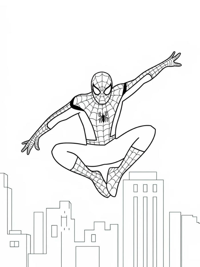 tranh tô màu spider man ngầu full hd