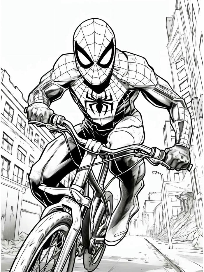 tranh tô màu spider man ngầu lòi