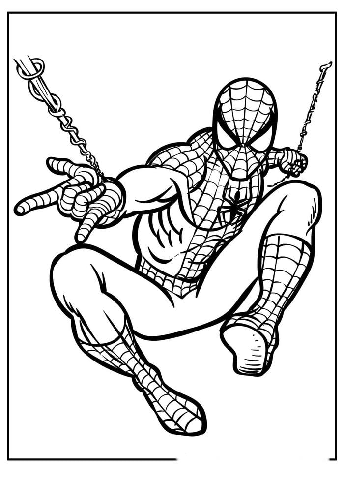 tranh tô màu spider man siêu chất