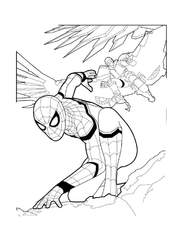 tranh tô màu spider man xinh