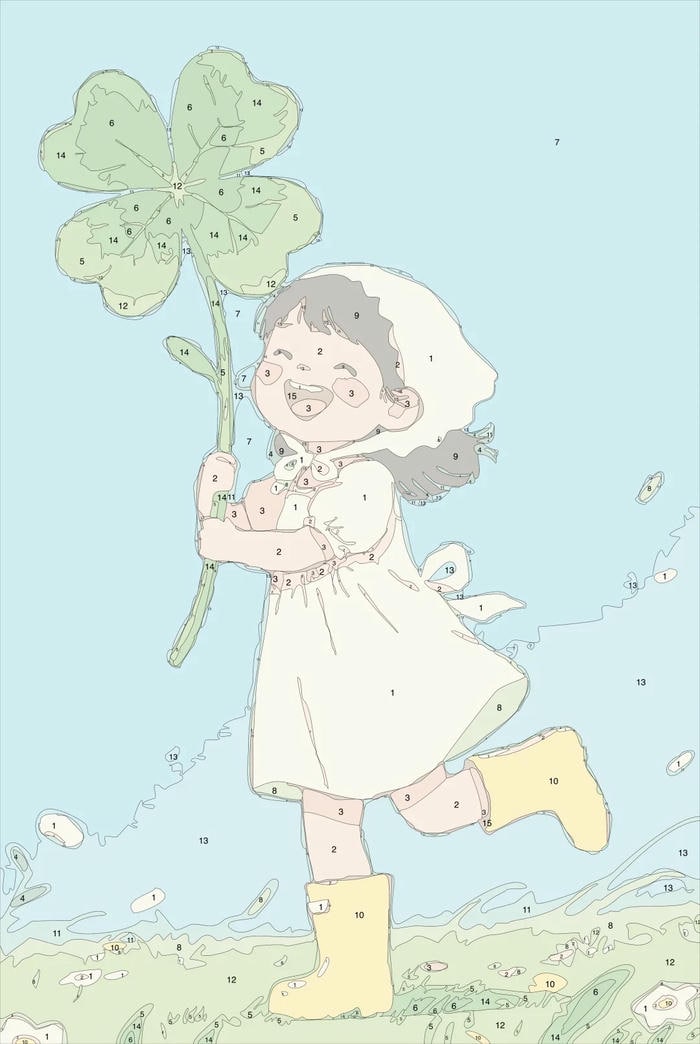 tranh tô màu theo số girl