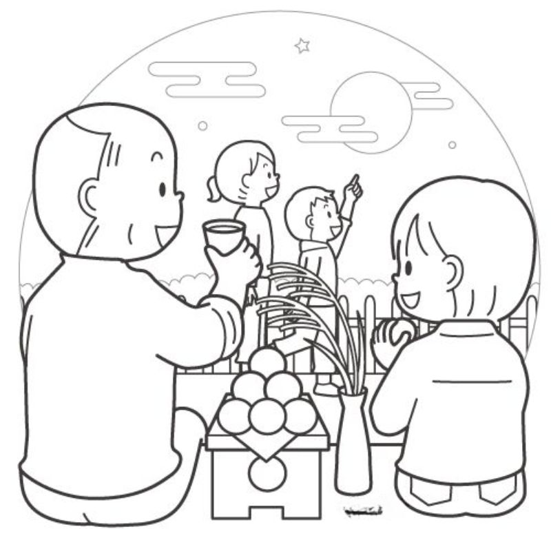 tranh tô màu trung thu cho bé mẫu giáo