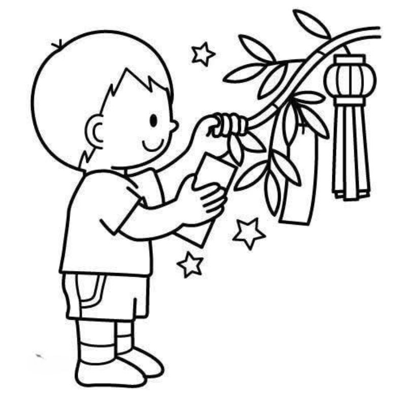 tranh tô màu trung thu cho bé