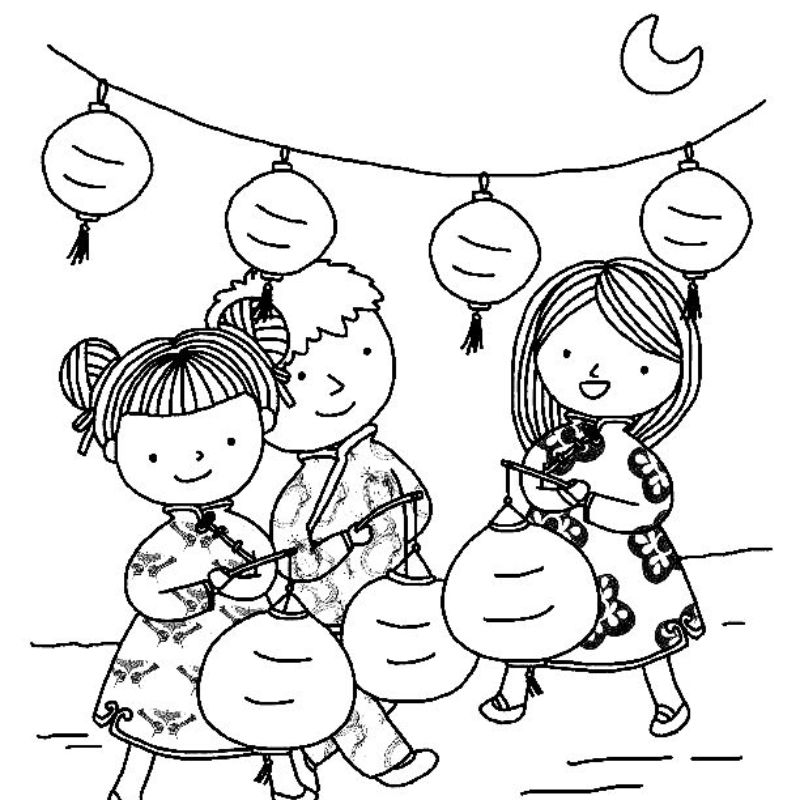 tranh tô màu trung thu cho trẻ 3-4 tuôỉ