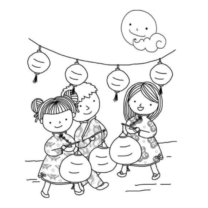 tranh tô màu trung thu cực đẹp