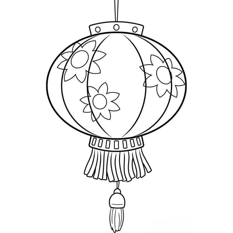 tranh tô màu trung thu đèn lồng