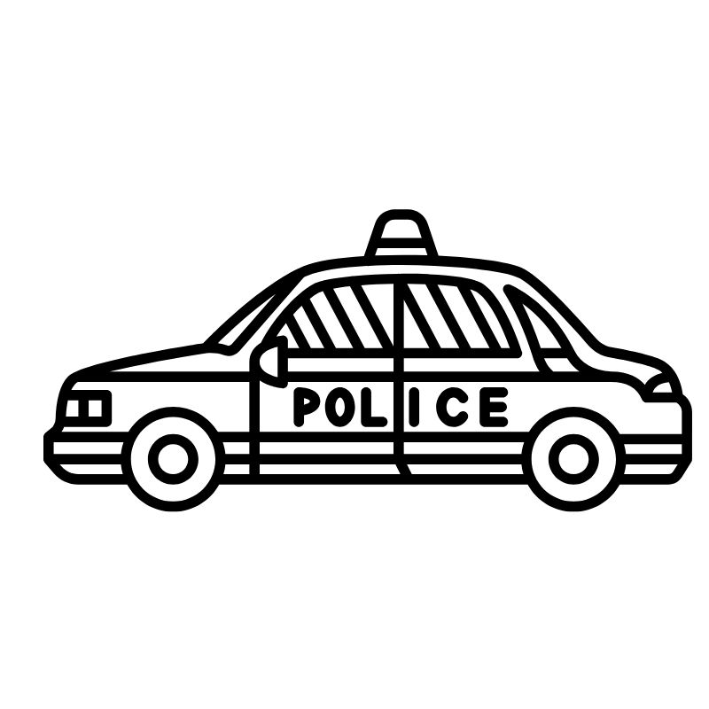 tranh tô màu xe cảnh sát cho bé