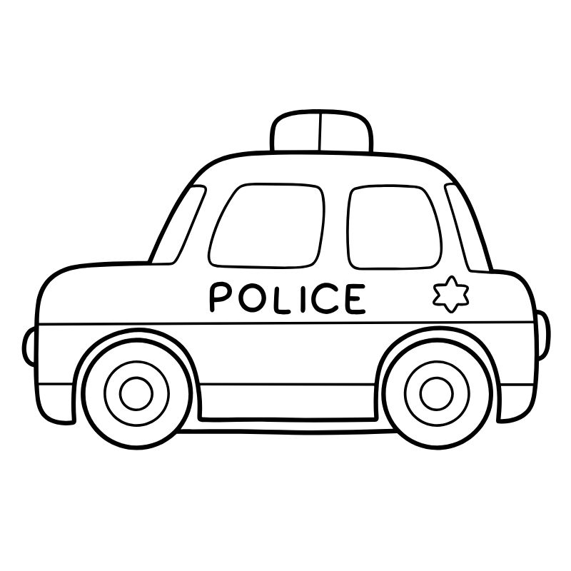 tranh tô màu xe cảnh sát cho trẻ lớp 5 tuổi