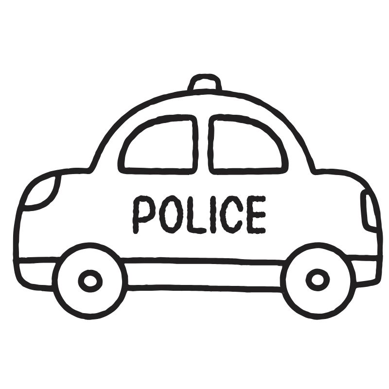 tranh tô màu xe cảnh sát cho trẻ nhỏ