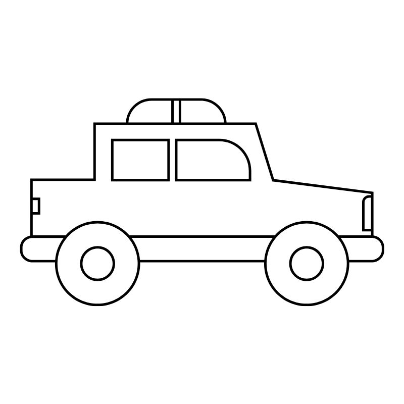 tranh tô màu xe cảnh sát cute