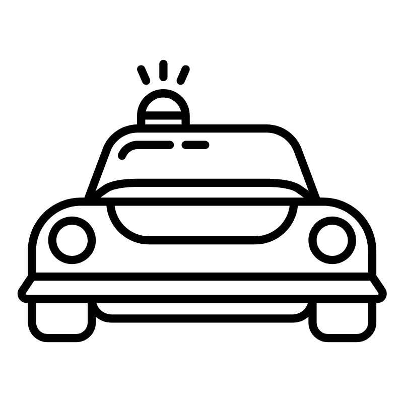 tranh tô màu xe cảnh sát đáng yêu