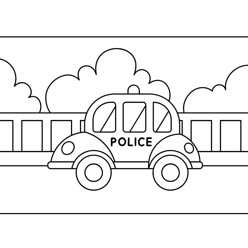 tranh tô màu xe cảnh sát đẹp nhất